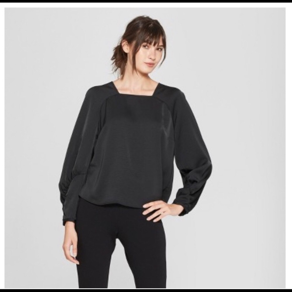 Prologue Long Sleeve Black Flowy Blouse Size L